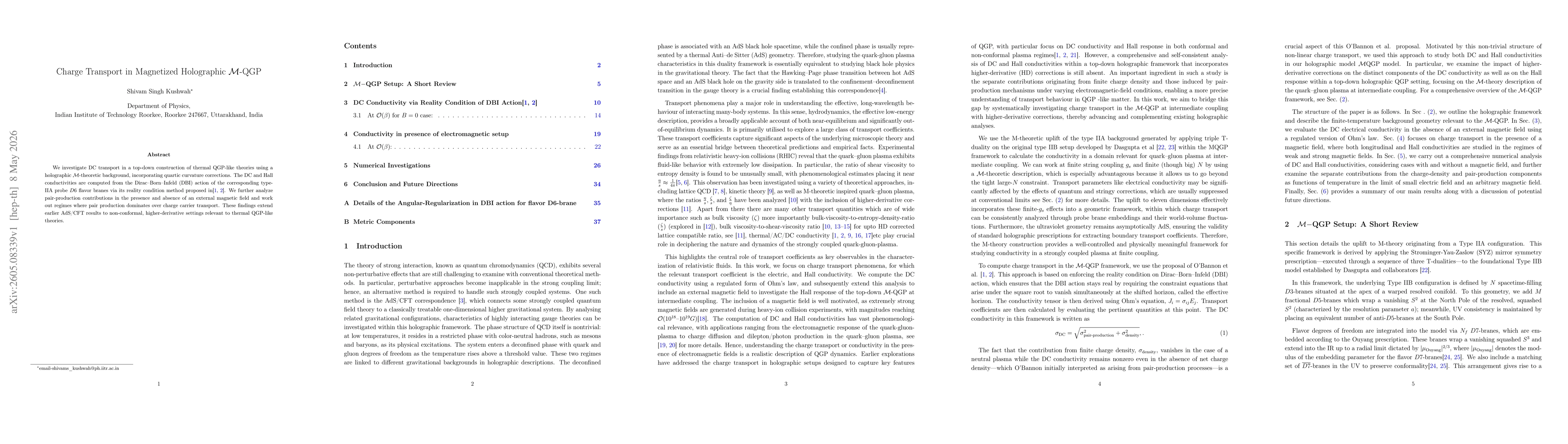 Thumbnail for Charge Transport in Magnetized Holographic $\mathcal{M}$-QGP