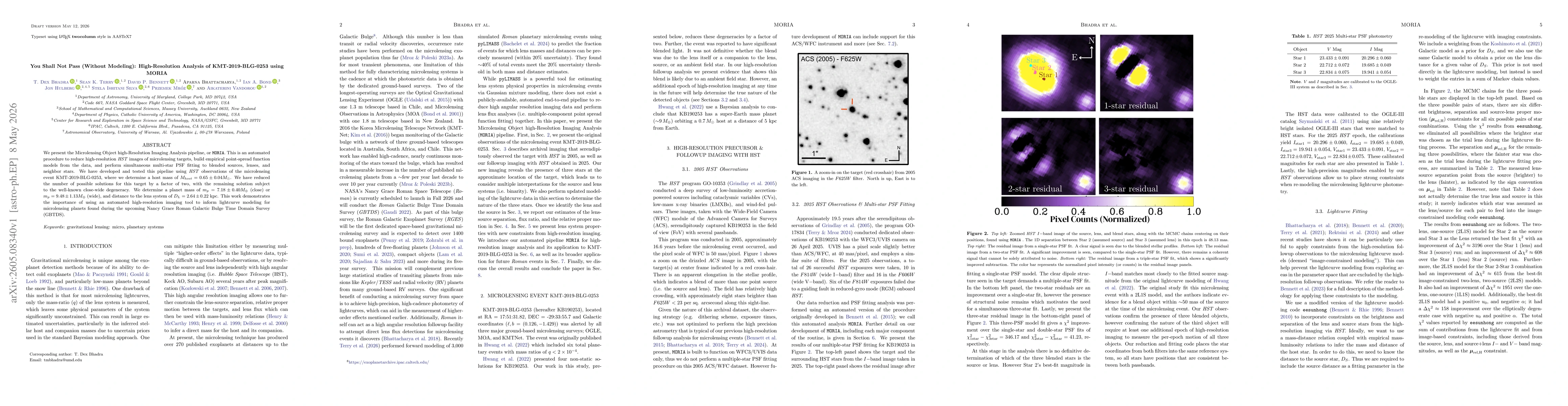 Thumbnail for You Shall Not Pass (Without Modeling): High-Resolution Analysis of KMT-2019-BLG-0253 using MORIA