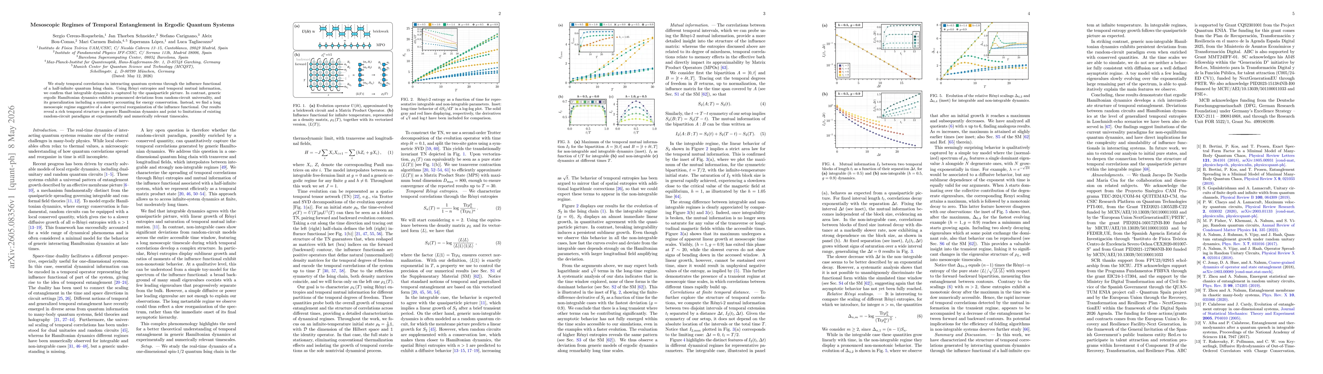 Thumbnail for Mesoscopic Regimes of Temporal Entanglement in Ergodic Quantum Systems
