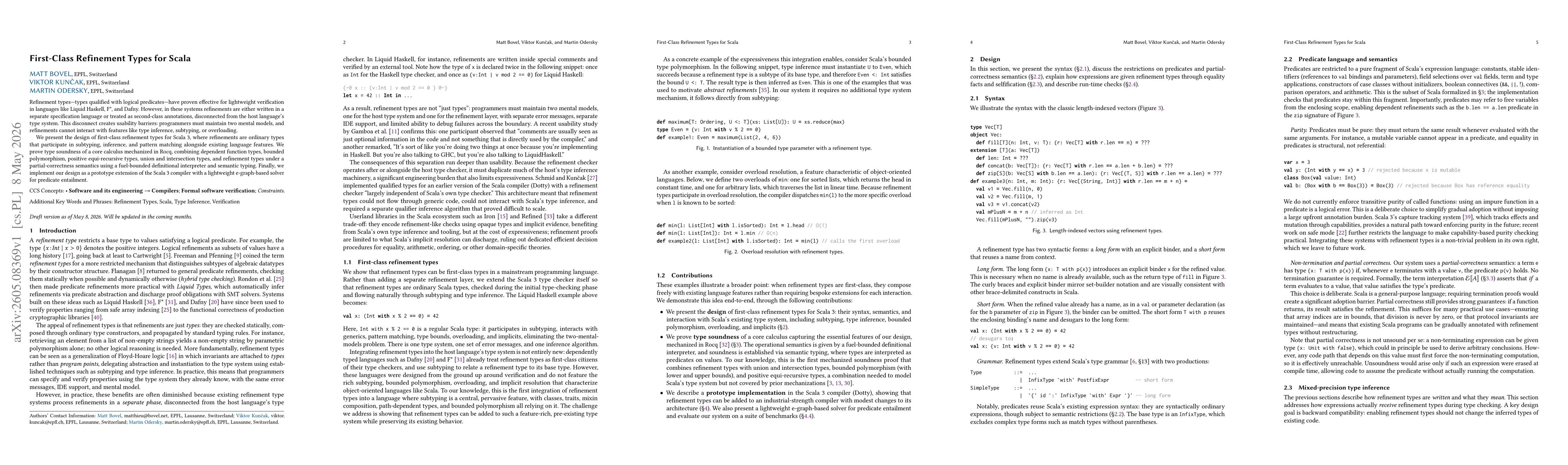 Thumbnail for First-Class Refinement Types for Scala