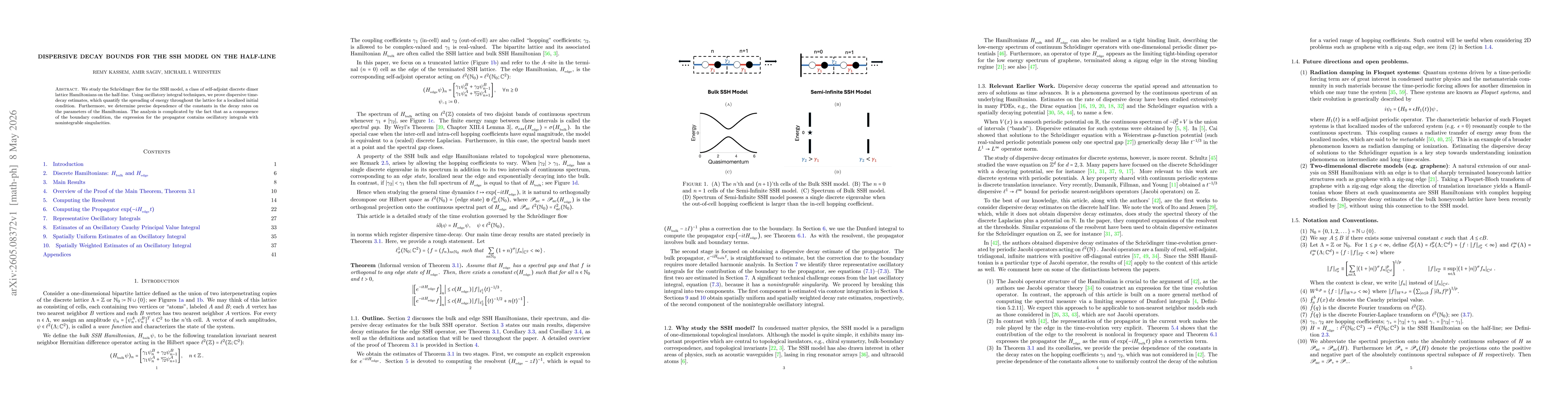 Thumbnail for Dispersive decay bounds for the SSH model on the half-line