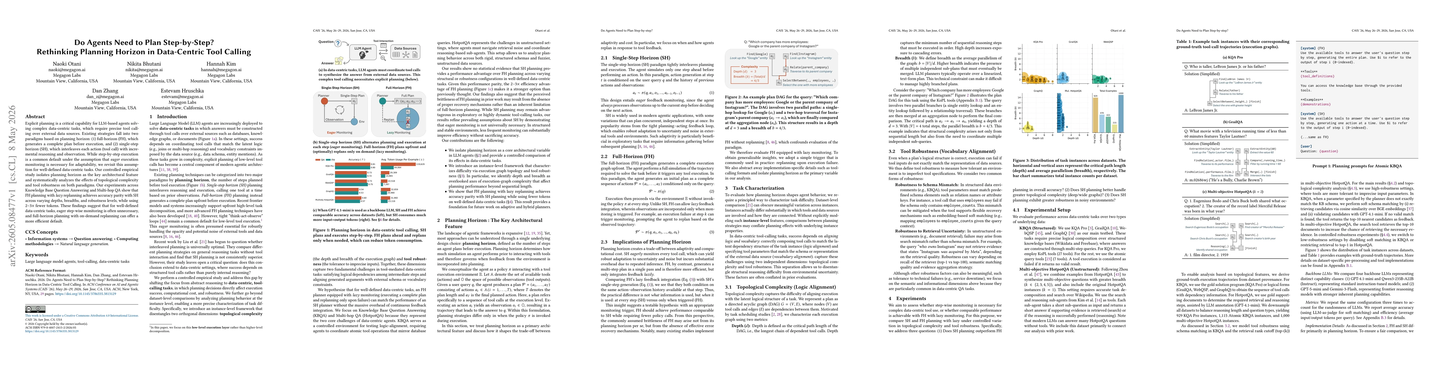 Thumbnail for Do Agents Need to Plan Step-by-Step? Rethinking Planning Horizon in Data-Centric Tool Calling