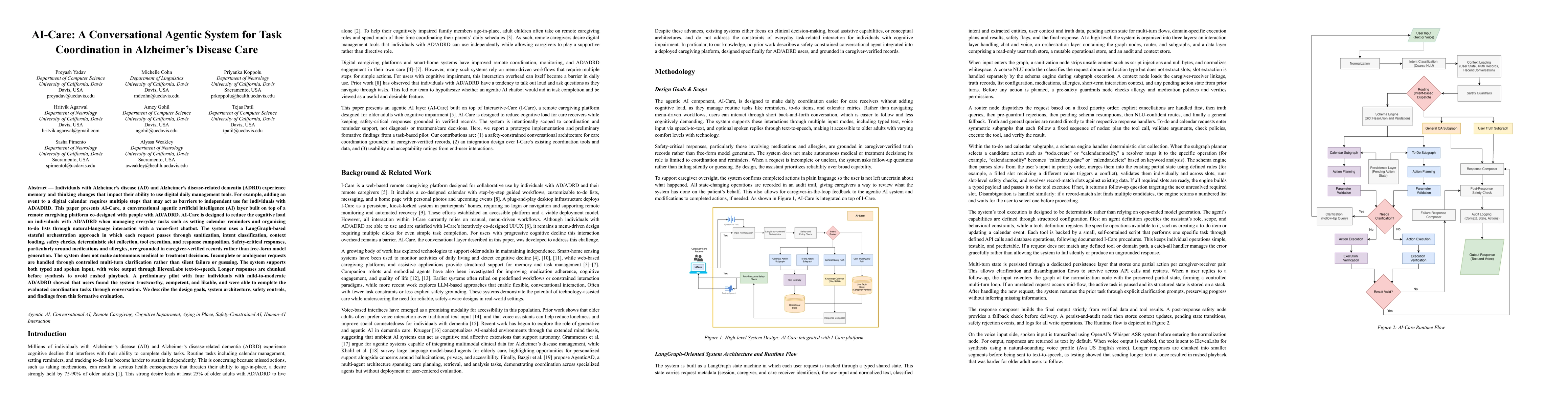 Thumbnail for AI-Care: A Conversational Agentic System for Task Coordination in Alzheimer's Disease Care