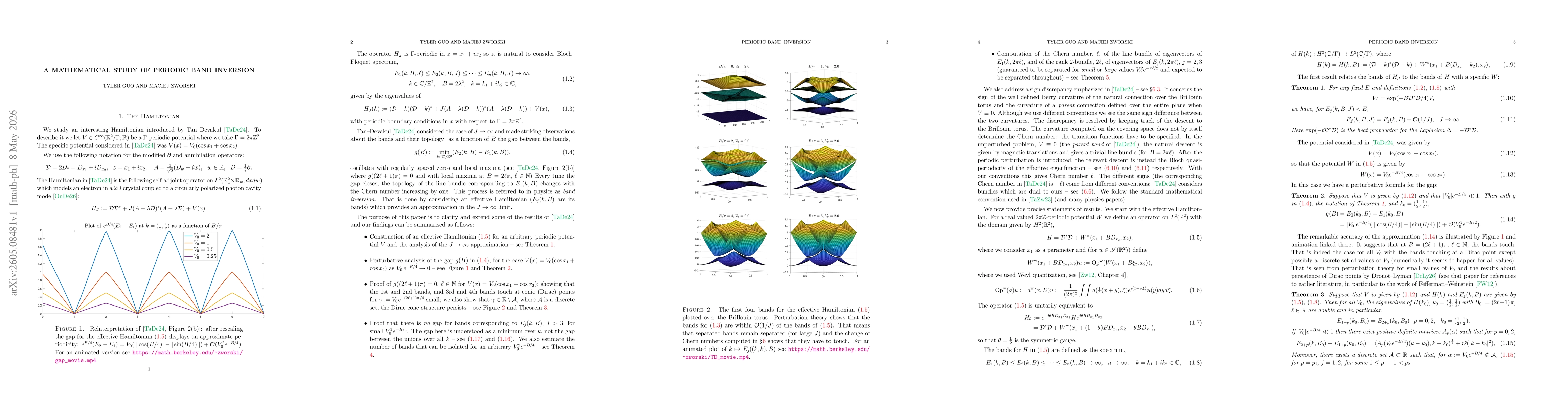 Thumbnail for A mathematical study of periodic band inversion