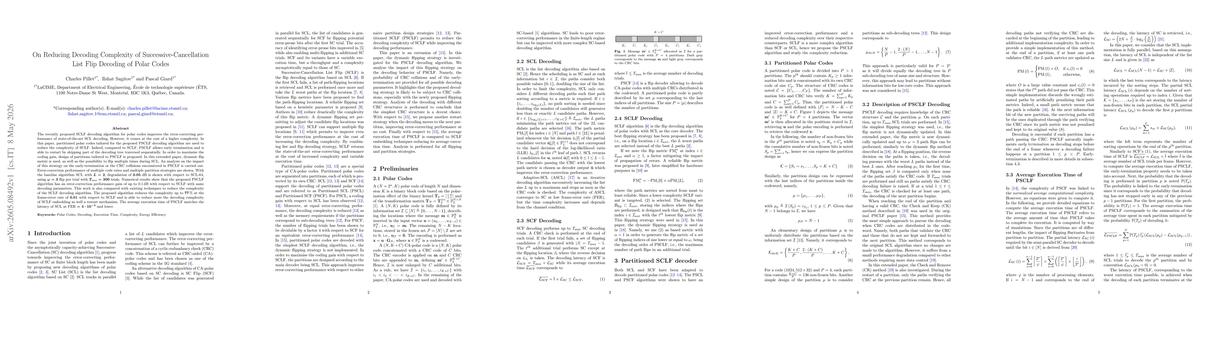 Thumbnail for On Reducing Decoding Complexity of Successive-Cancellation List Flip Decoding of Polar Codes