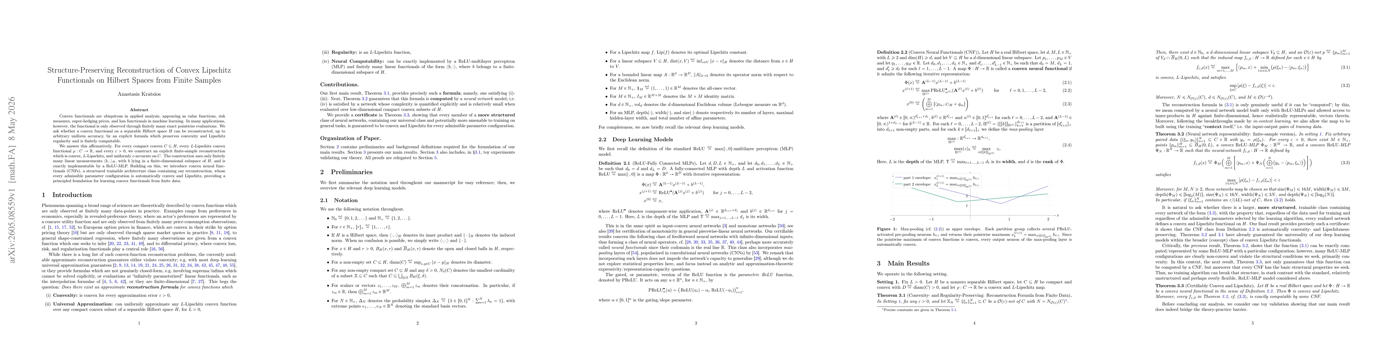 Thumbnail for Structure-Preserving Reconstruction of Convex Lipschitz Functionals on Hilbert Spaces from Finite Samples