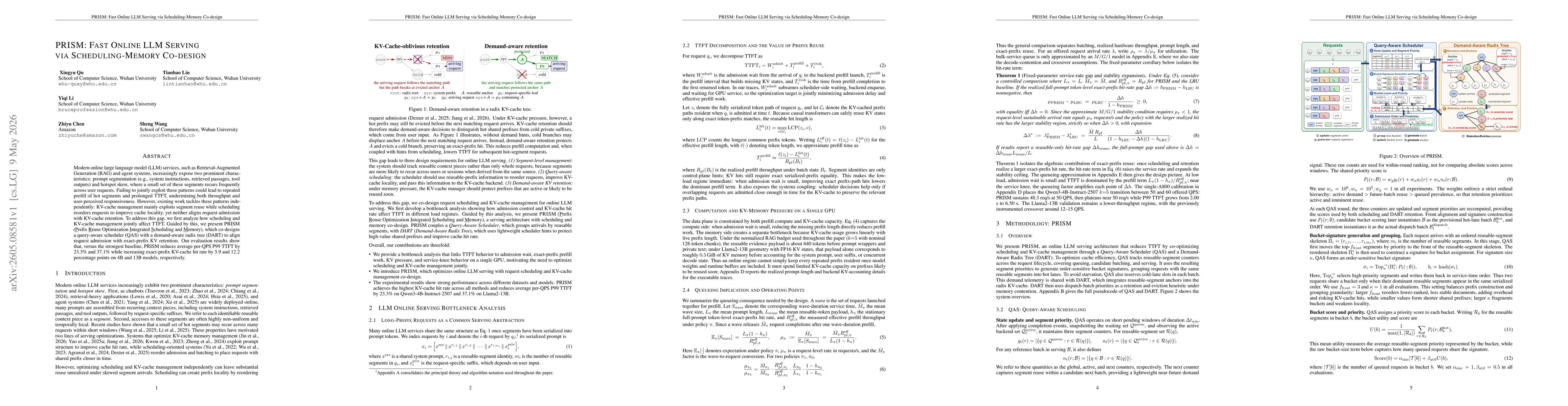Thumbnail for PRISM: Fast Online LLM Serving via Scheduling-Memory Co-design