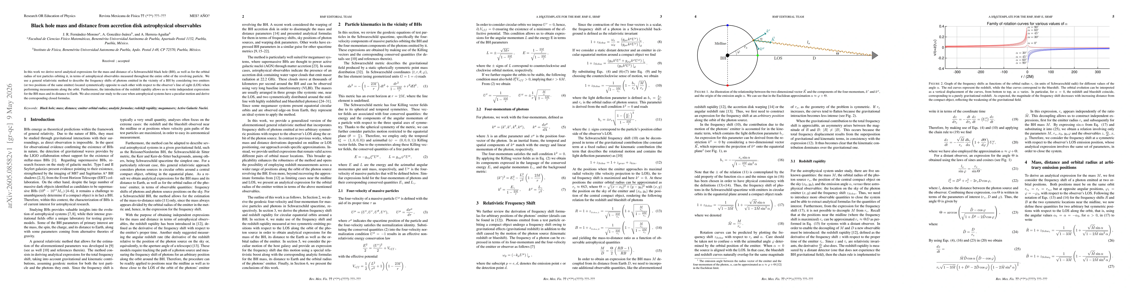 Thumbnail for Black hole mass and distance from accretion disk astrophysical observables