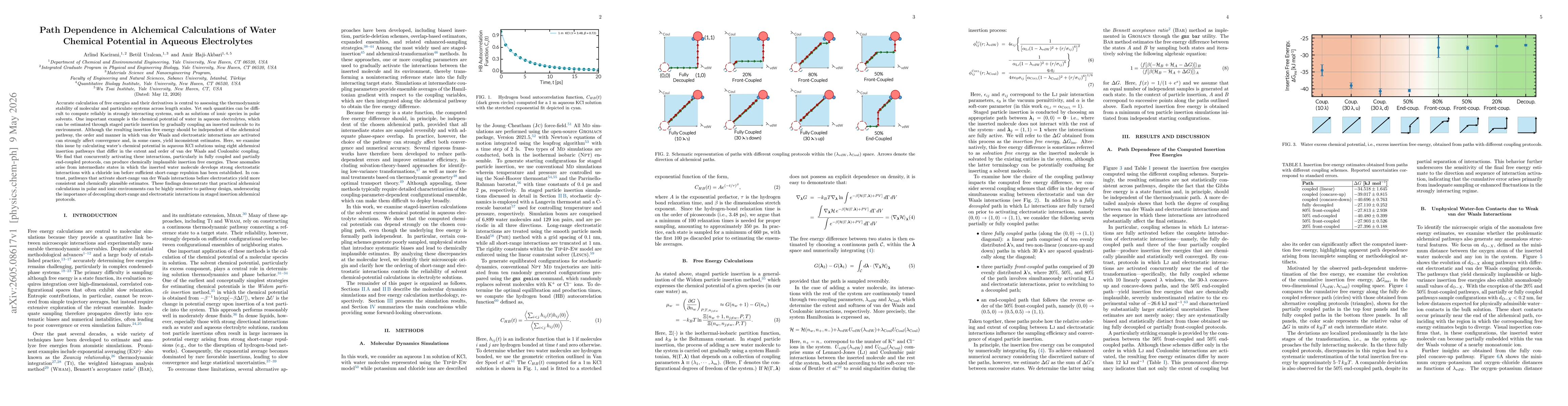 Thumbnail for Path Dependence in Alchemical Calculations of Water Chemical Potential in Aqueous Electrolytes
