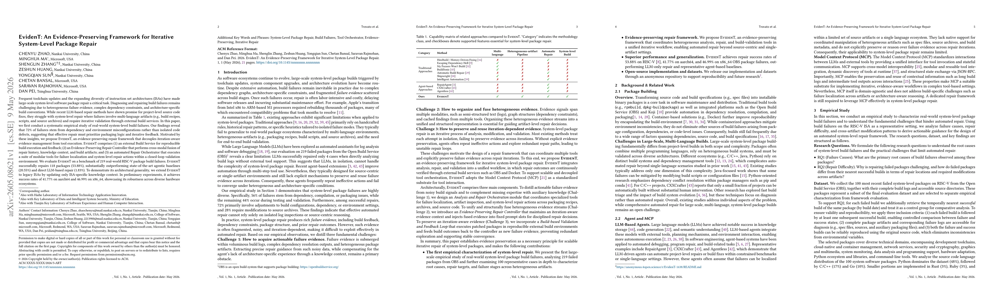 Thumbnail for EvidenT: An Evidence-Preserving Framework for Iterative System-Level Package Repair