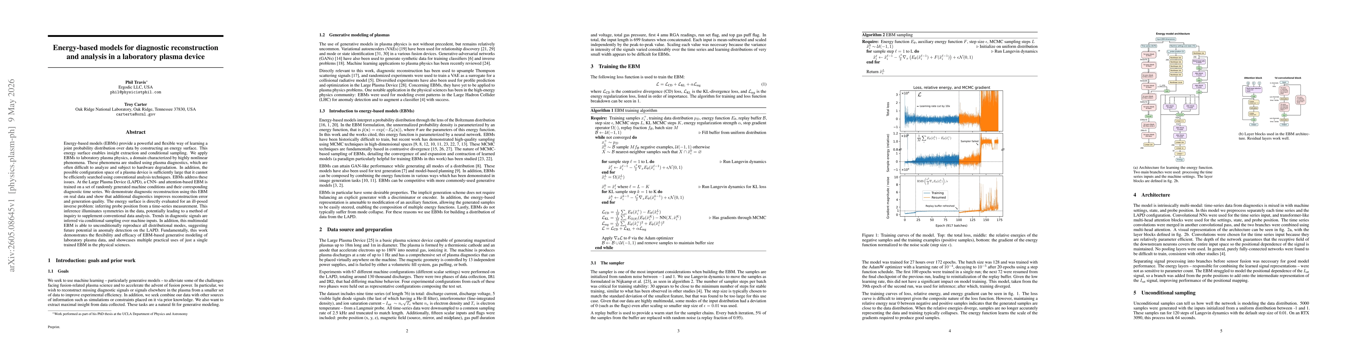 Thumbnail for Energy-based models for diagnostic reconstruction and analysis in a laboratory plasma device