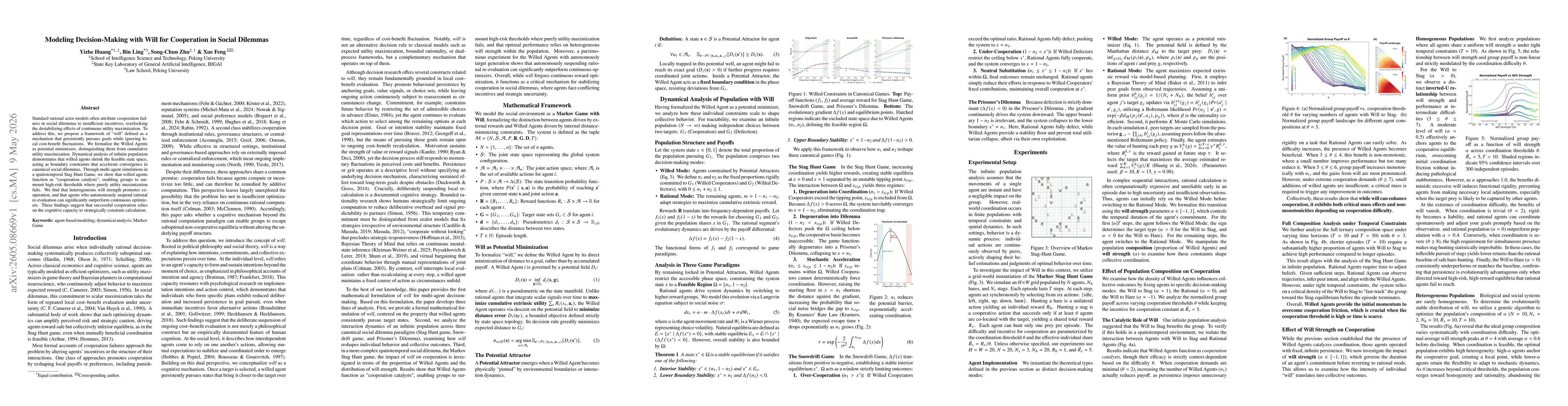 Thumbnail for Modeling Decision-Making with Will for Cooperation in Social Dilemmas