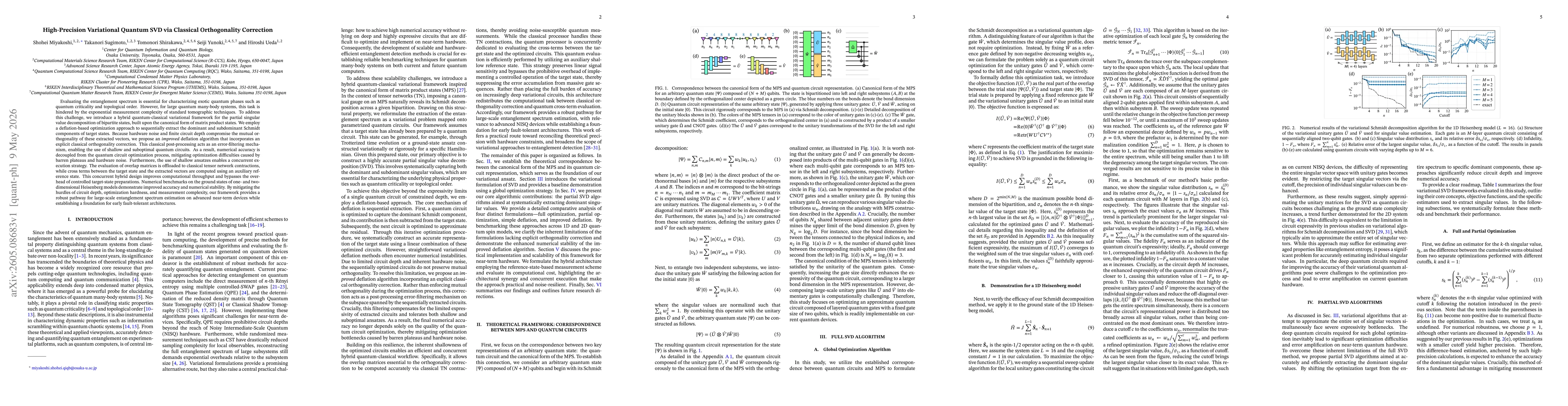 Thumbnail for High-Precision Variational Quantum SVD via Classical Orthogonality Correction