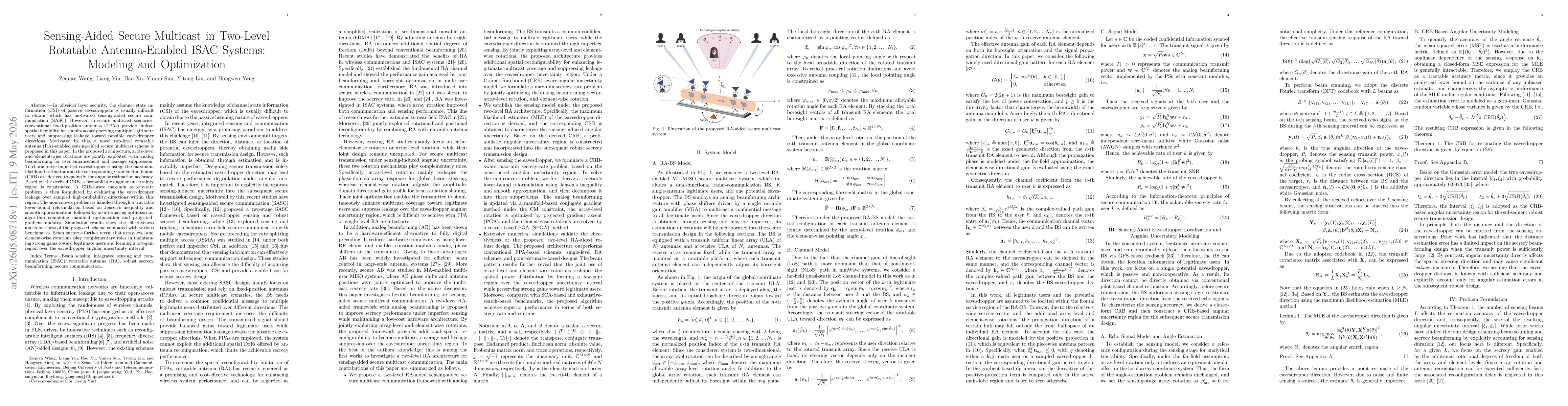 Thumbnail for Sensing-Aided Secure Multicast in Two-Level Rotatable Antenna-Enabled ISAC Systems: Modeling and Optimization