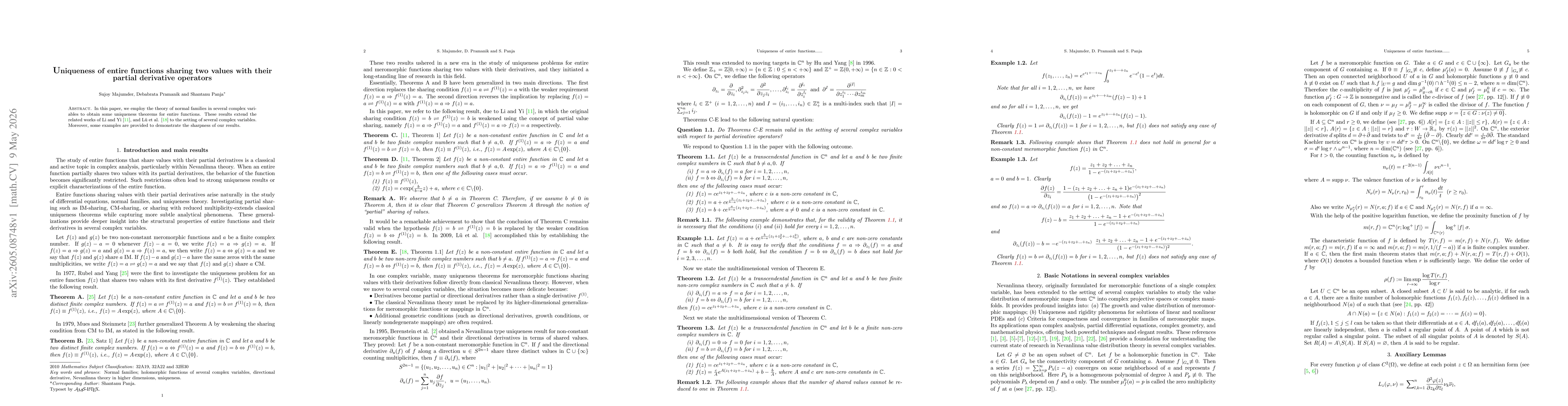 Thumbnail for Uniqueness of entire functions sharing two values with their partial derivative operators
