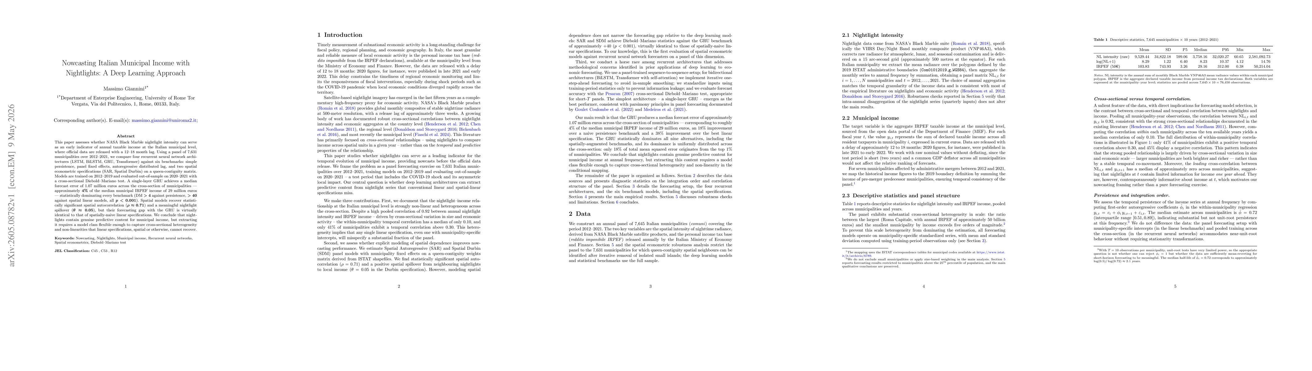 Thumbnail for Nowcasting Italian Municipal Income with Nightlights: A Deep Learning Approach