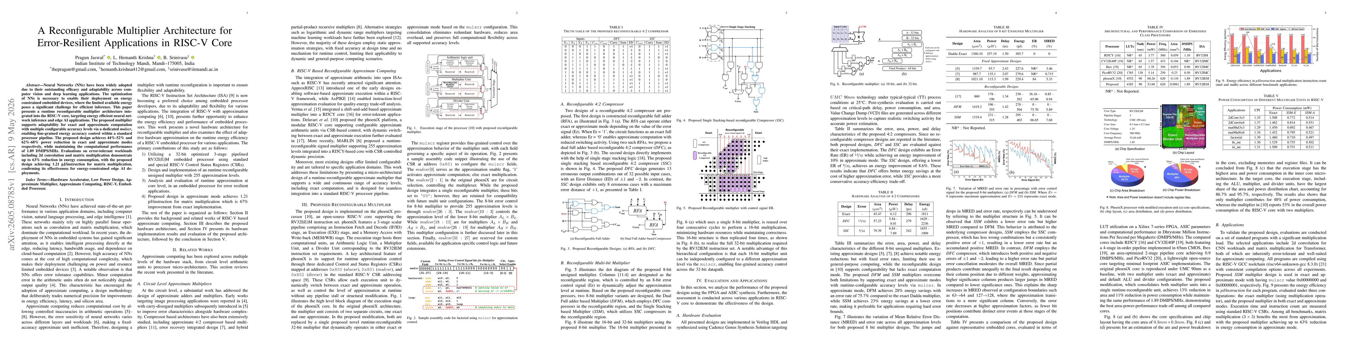Thumbnail for A Reconfigurable Multiplier Architecture for Error-Resilient Applications in RISC-V Core