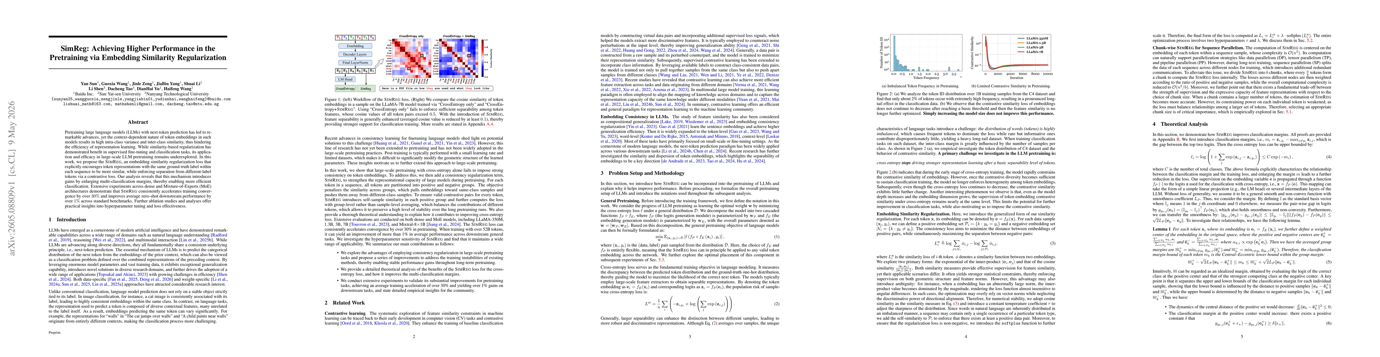 Thumbnail for SimReg: Achieving Higher Performance in the Pretraining via Embedding Similarity Regularization