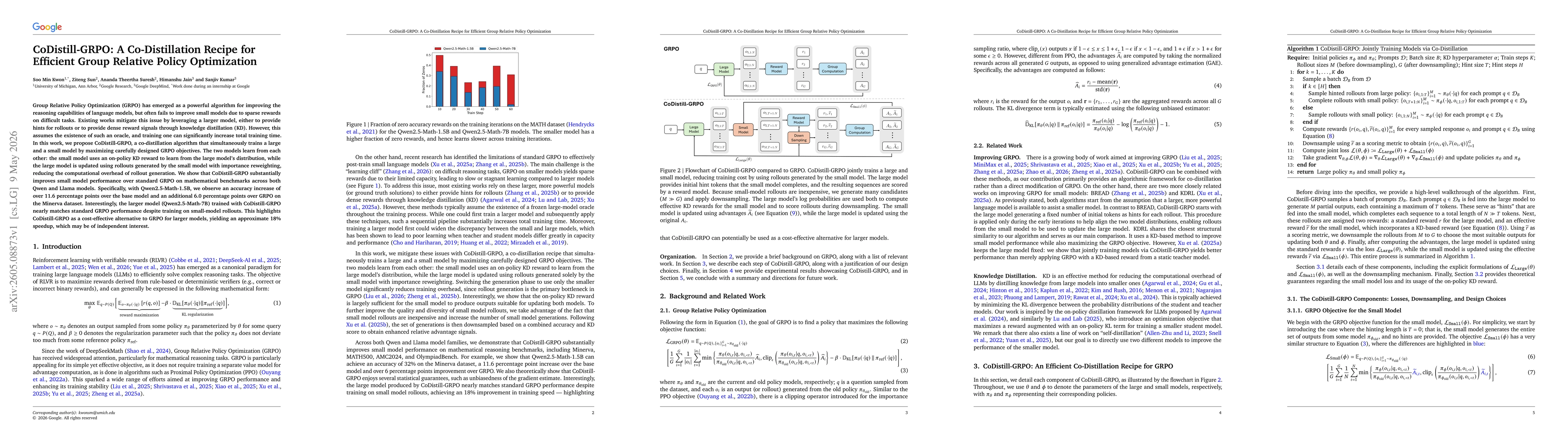 Thumbnail for CoDistill-GRPO: A Co-Distillation Recipe for Efficient Group Relative Policy Optimization