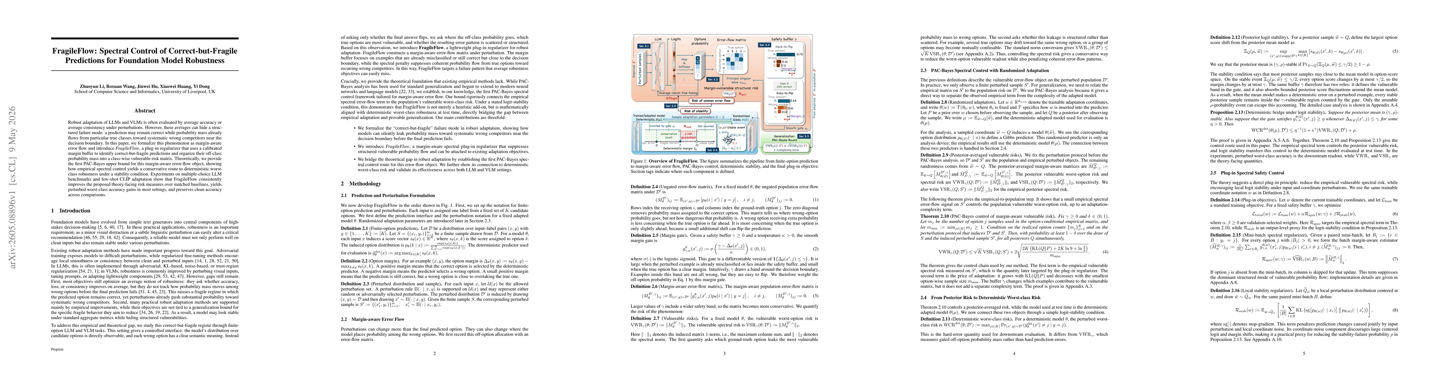 Thumbnail for FragileFlow: Spectral Control of Correct-but-Fragile Predictions for Foundation Model Robustness