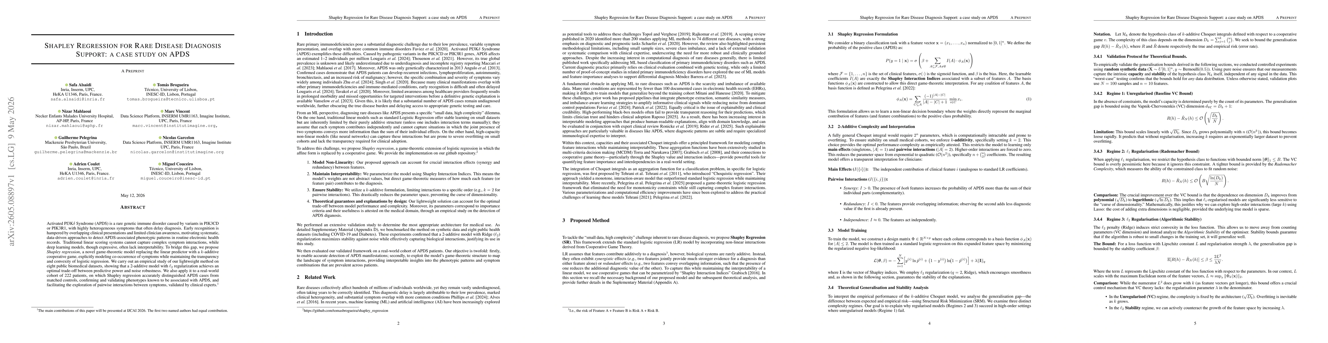 Thumbnail for Shapley Regression for Rare Disease Diagnosis Support: a case study on APDS