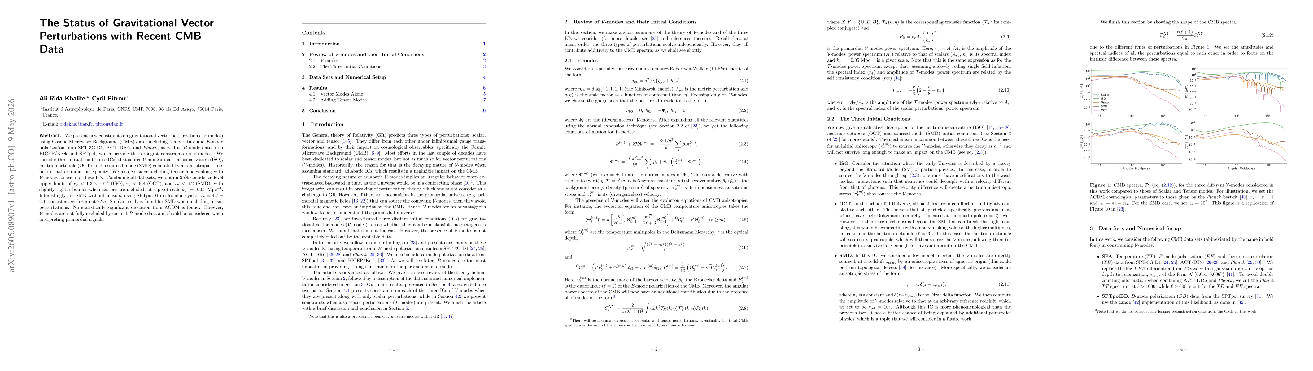 Thumbnail for The Status of Gravitational Vector Perturbations with Recent CMB Data
