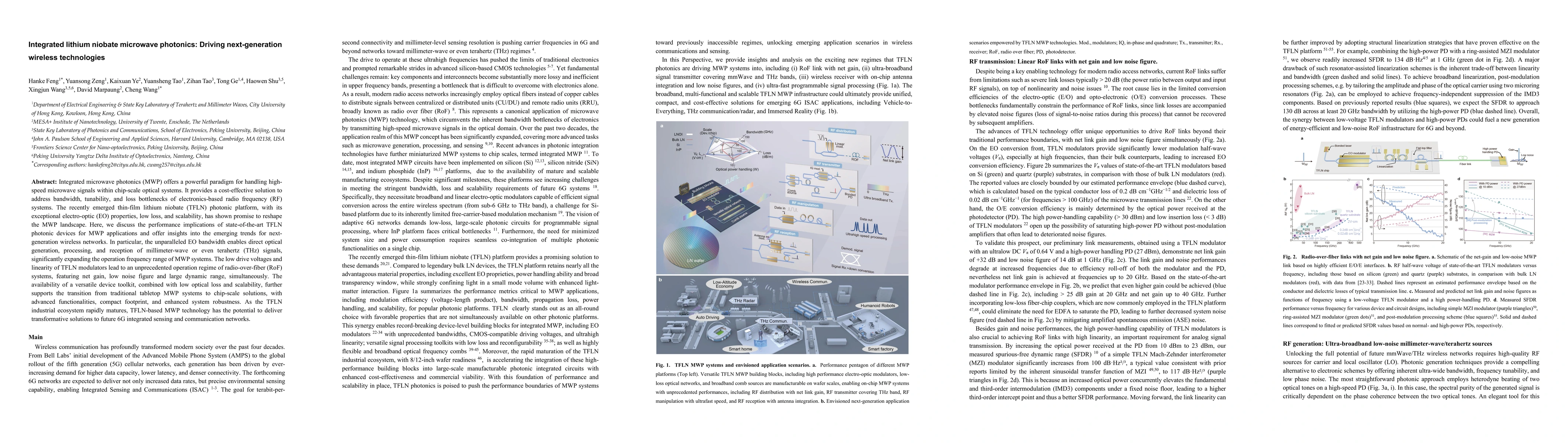 Thumbnail for Integrated lithium niobate microwave photonics: Driving next-generation wireless technologies