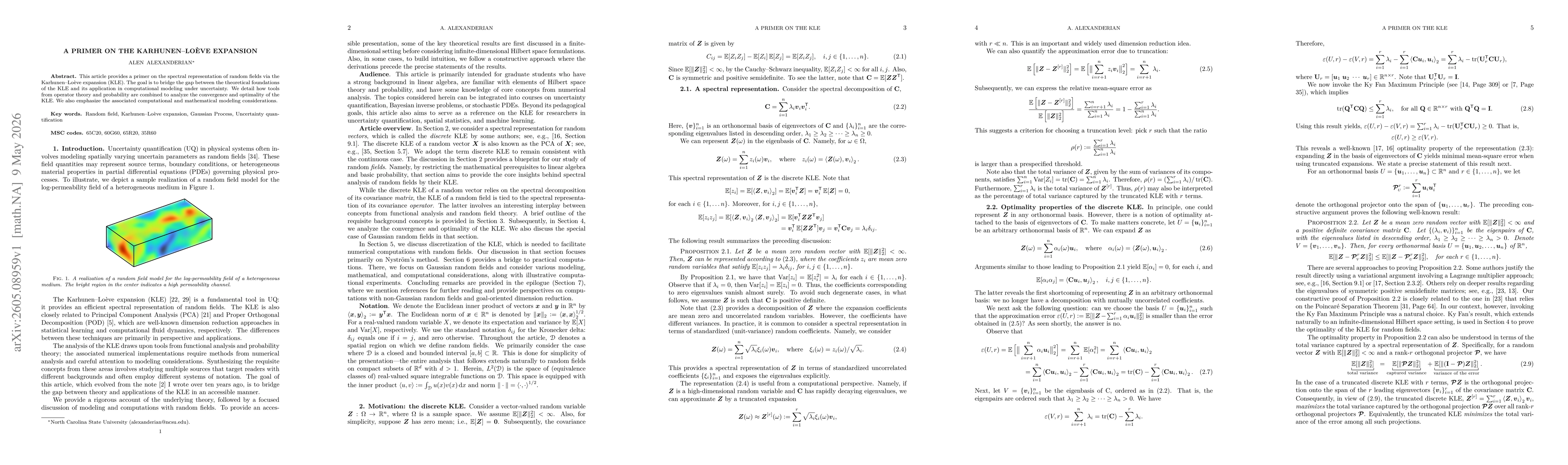 Thumbnail for A Primer on the Karhunen-Loève Expansion