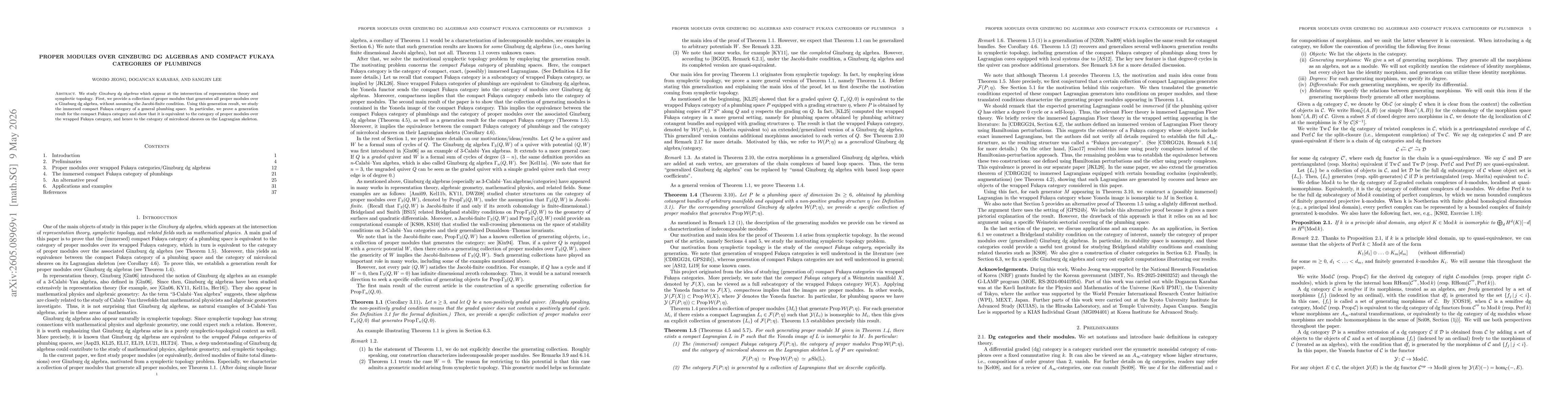 Thumbnail for Proper modules over Ginzburg dg algebras and compact Fukaya categories of plumbings