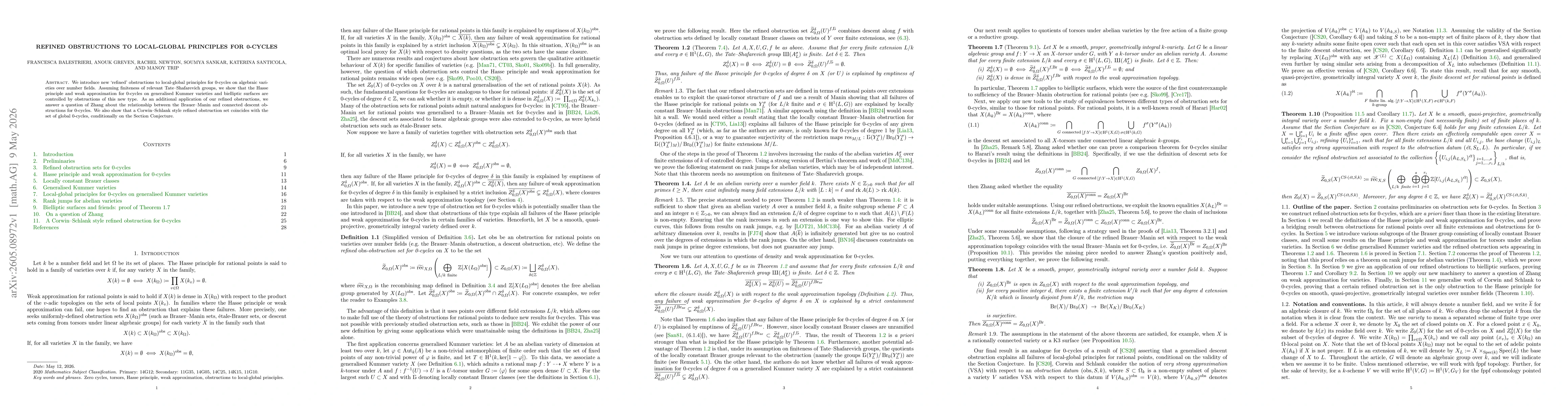 Thumbnail for Refined obstructions to local-global principles for 0-cycles