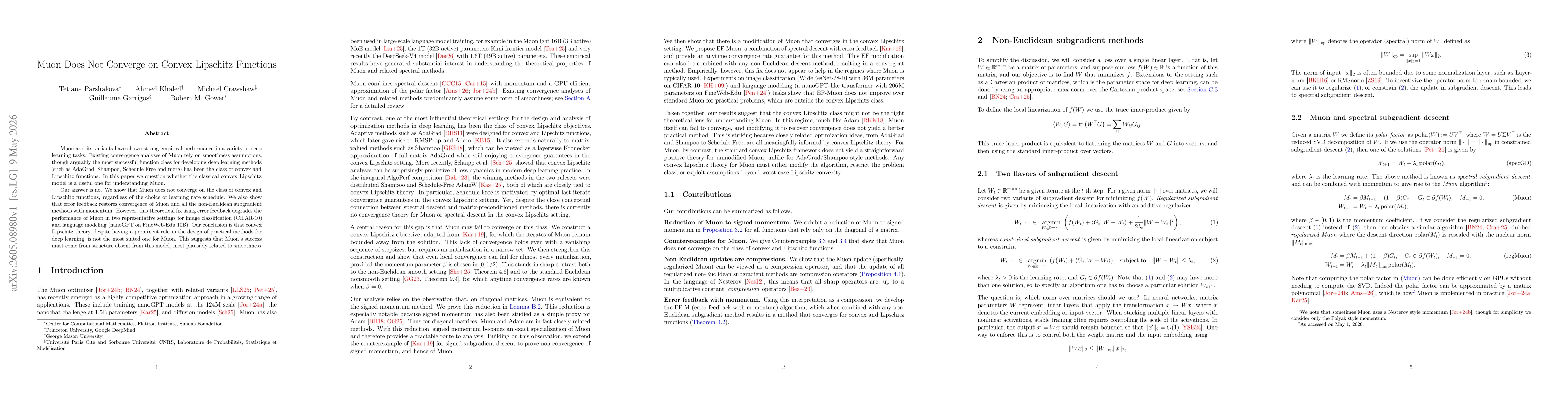 Thumbnail for Muon Does Not Converge on Convex Lipschitz Functions