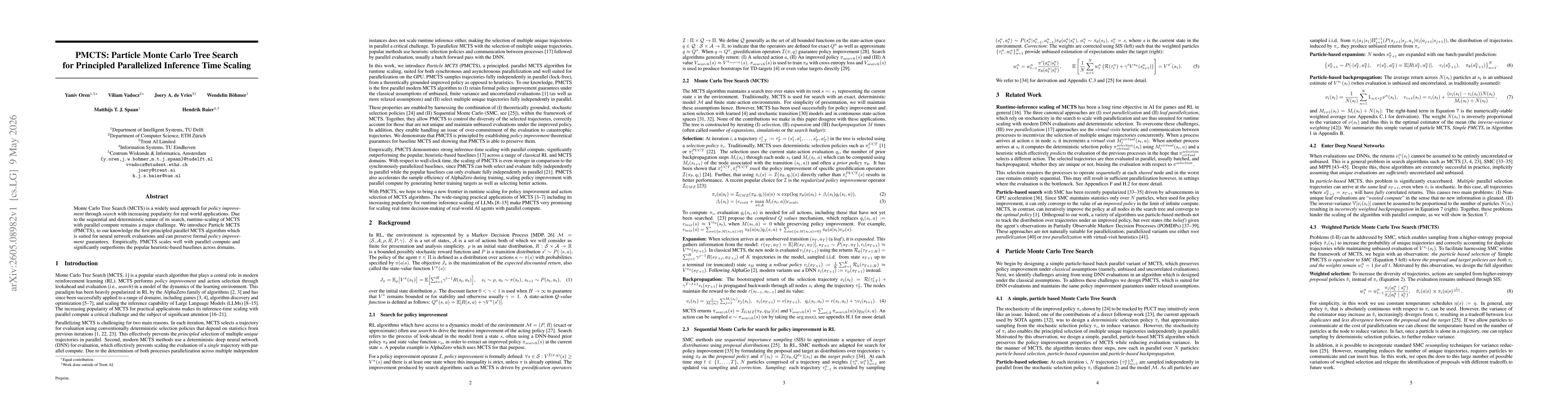 Thumbnail for PMCTS: Particle Monte Carlo Tree Search for Principled Parallelized Inference Time Scaling