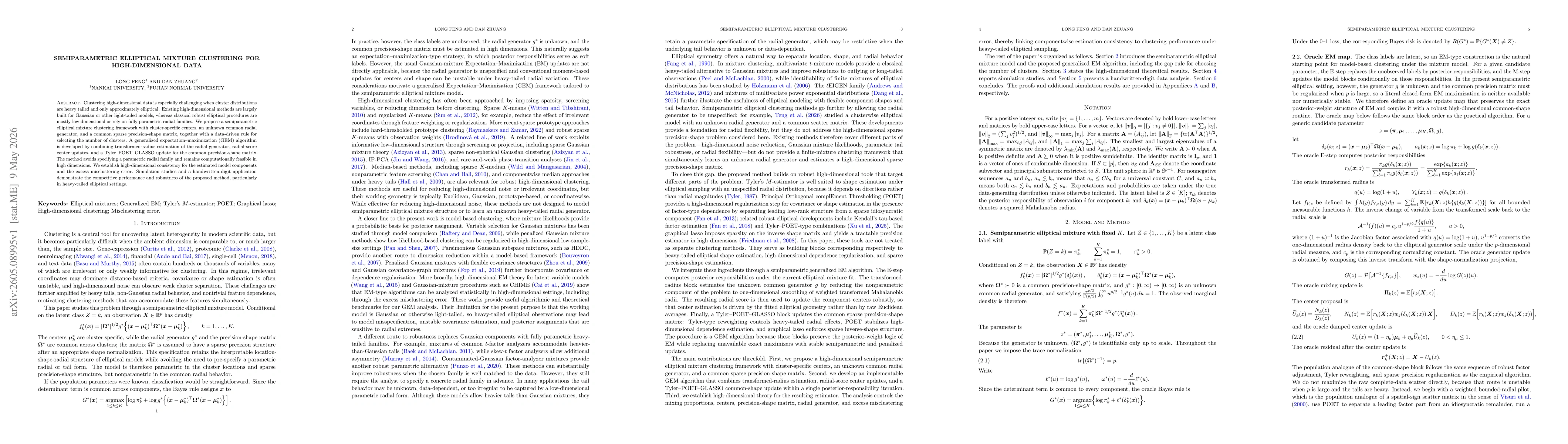 Thumbnail for Semiparametric Elliptical Mixture Clustering for High-Dimensional Data