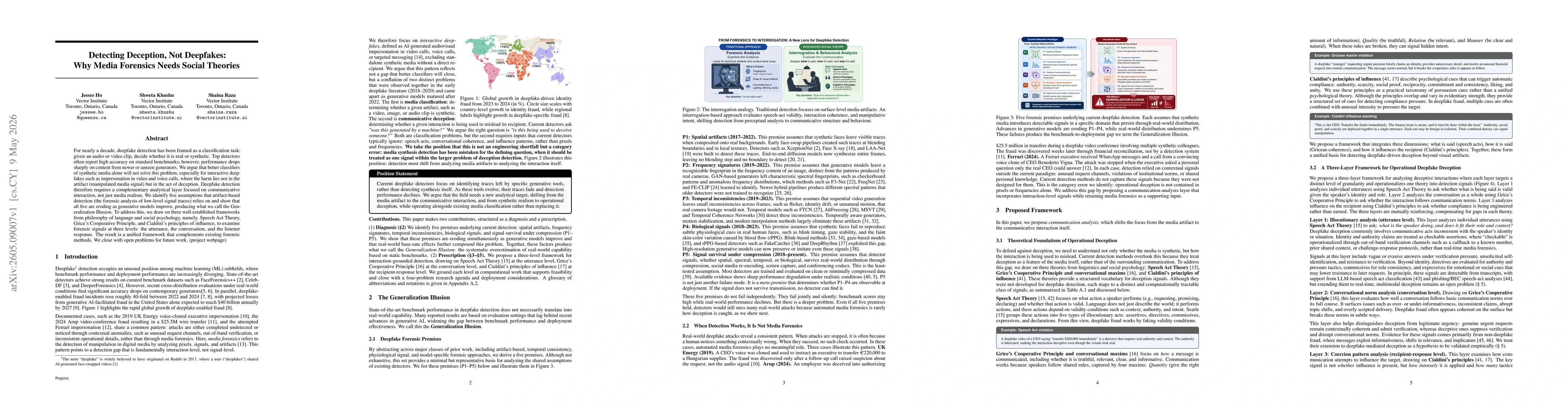 Thumbnail for Detecting Deception, Not Deepfakes: Why Media Forensics Needs Social Theories