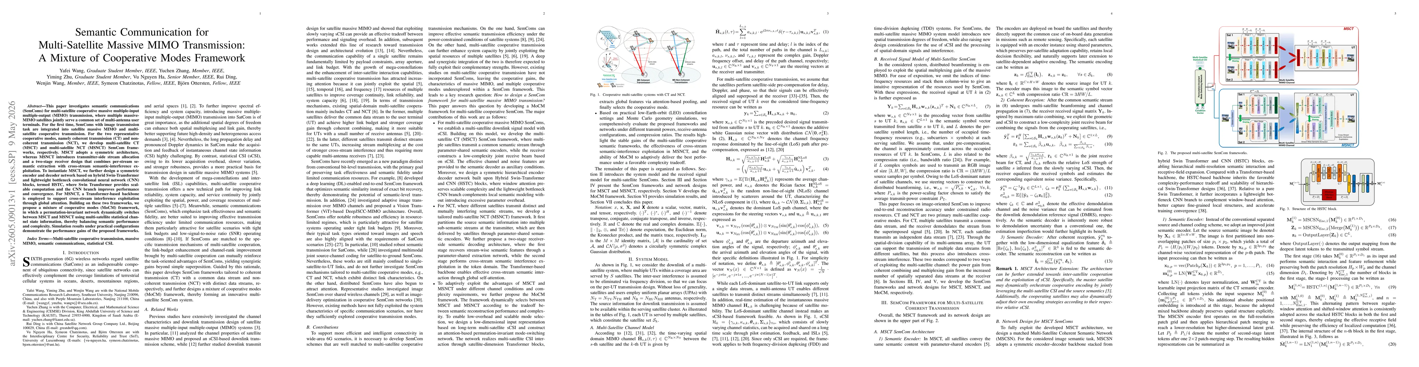Thumbnail for Semantic Communication for Multi-Satellite Massive MIMO Transmission: A Mixture of Cooperative Modes Framework