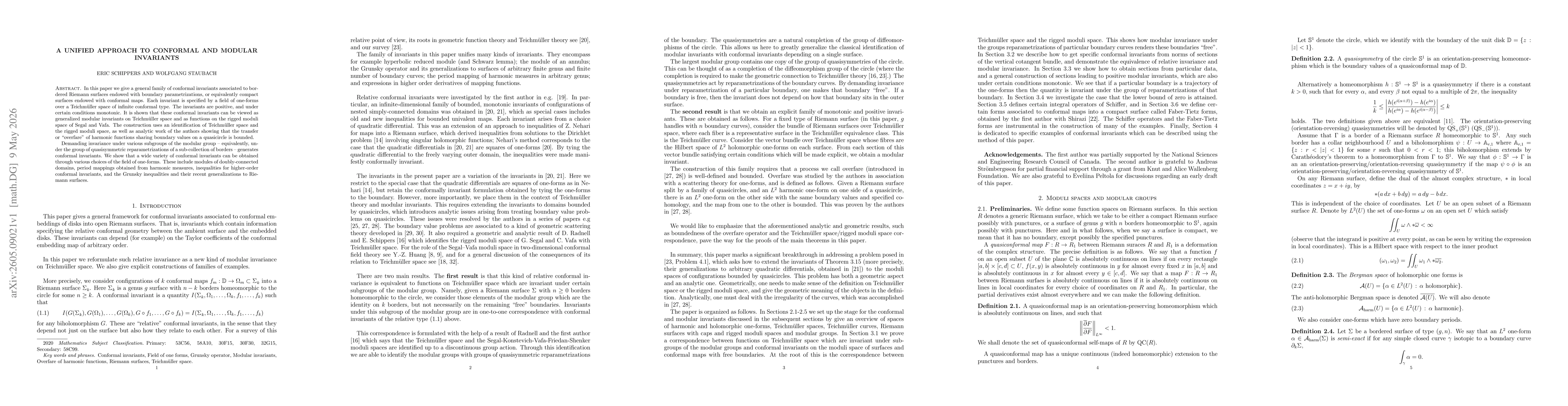Thumbnail for A unified approach to conformal and modular invariants