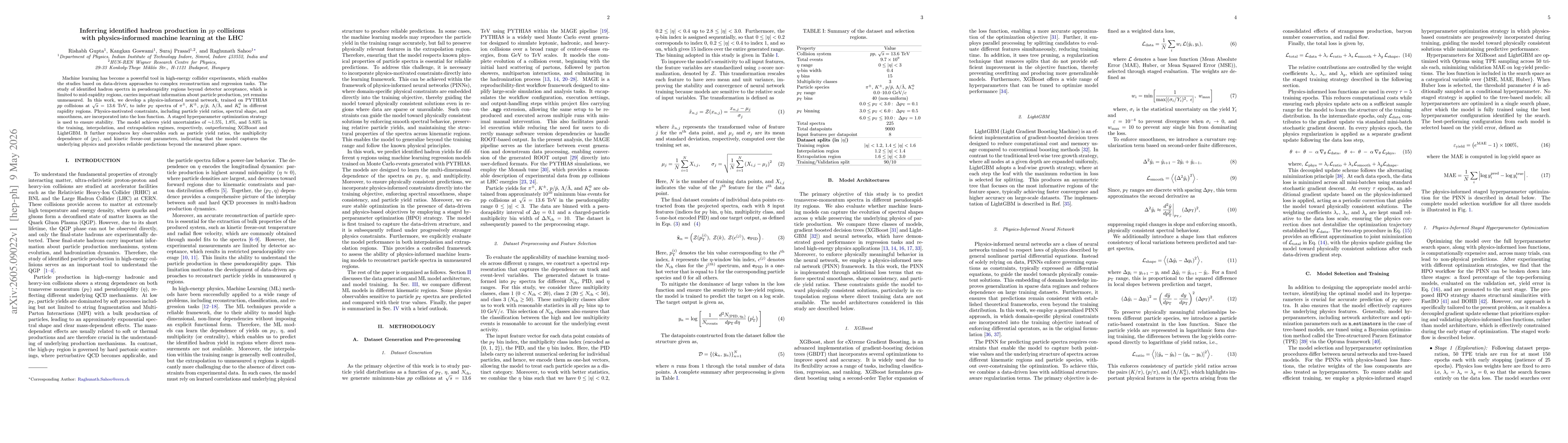 Thumbnail for Inferring identified hadron production in $pp$ collisions with physics-informed machine learning at the LHC