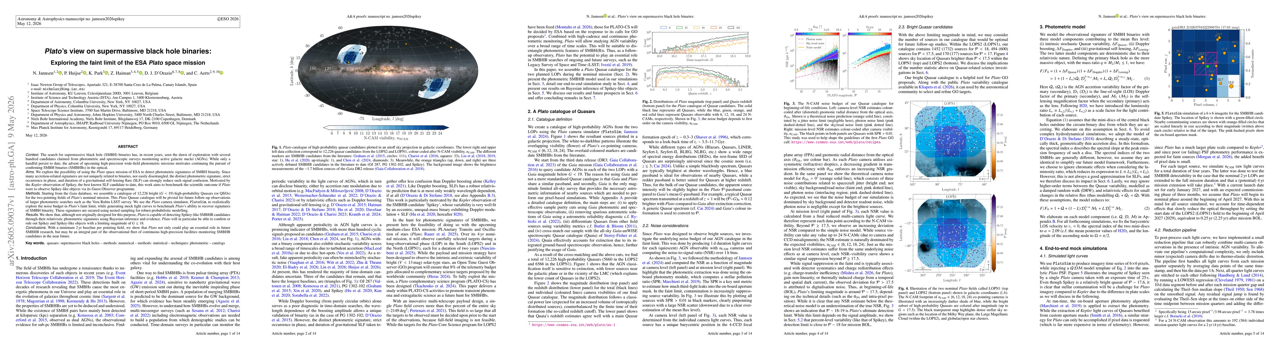Thumbnail for Plato's view on supermassive black hole binaries: Exploring the faint limit of ESA's Plato space mission