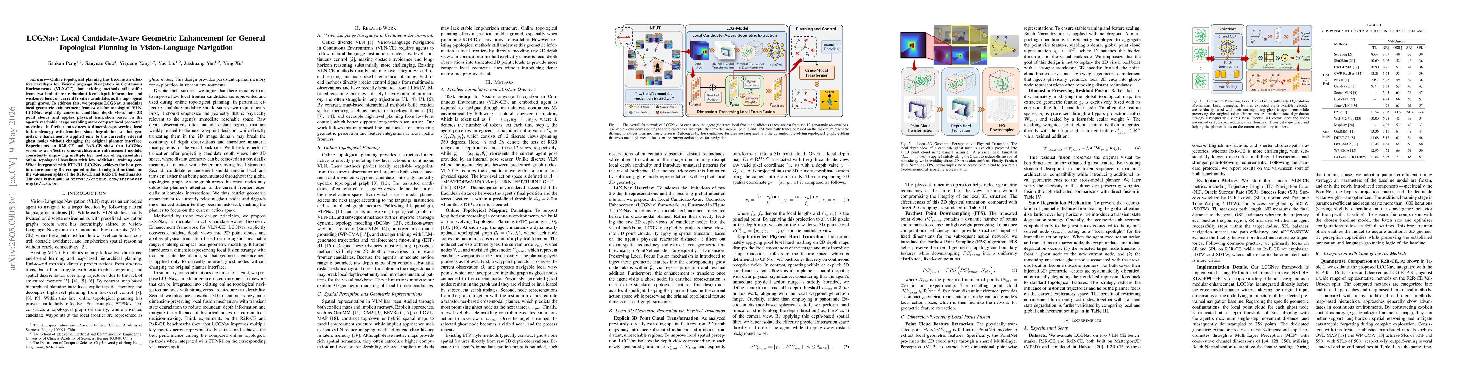 Thumbnail for LCGNav: Local Candidate-Aware Geometric Enhancement for General Topological Planning in Vision-Language Navigation