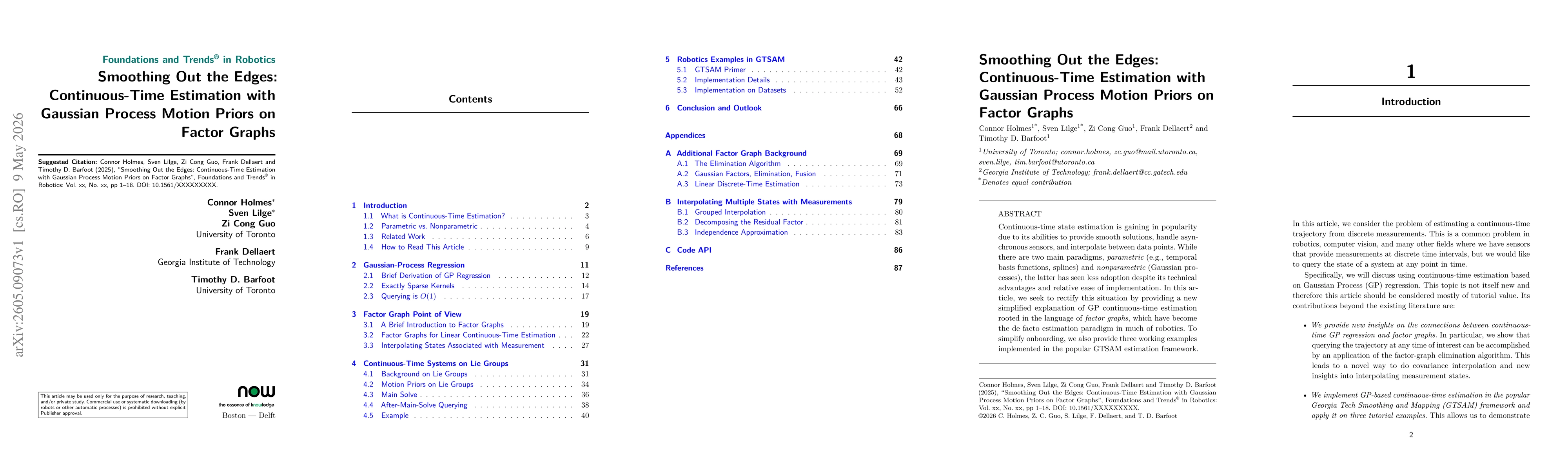 Thumbnail for Smoothing Out the Edges: Continuous-Time Estimation with Gaussian Process Motion Priors on Factor Graphs