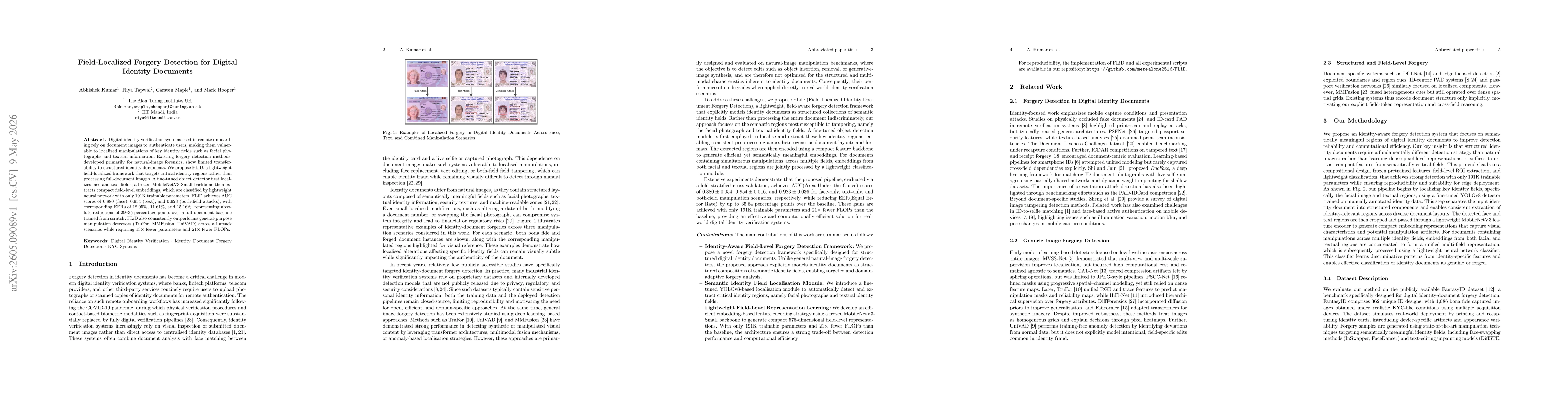 Thumbnail for Field-Localized Forgery Detection for Digital Identity Documents