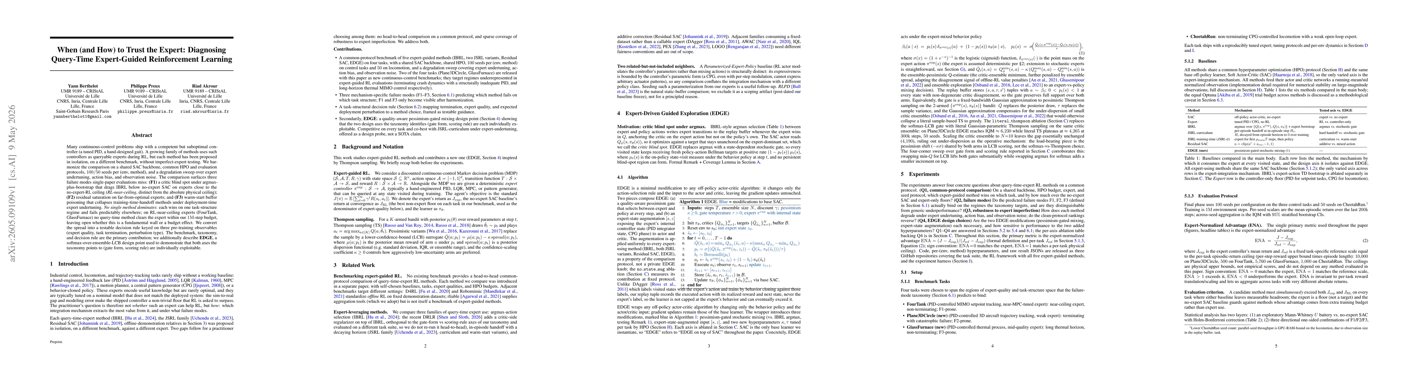 Thumbnail for When (and How) to Trust the Expert: Diagnosing Query-Time Expert-Guided Reinforcement Learning