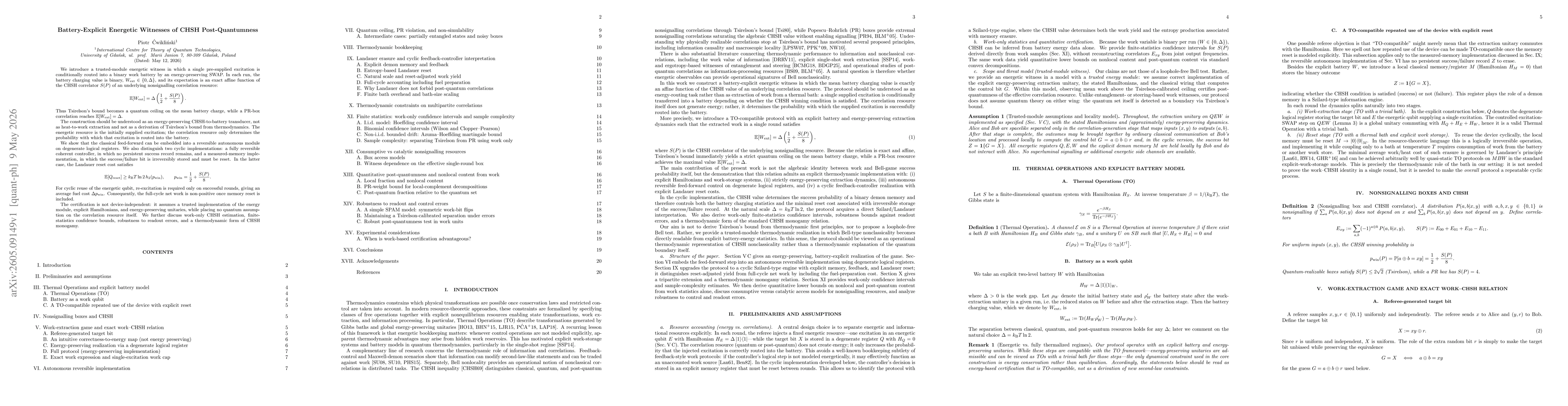 Thumbnail for Battery-Explicit Energetic Witnesses of CHSH Post-Quantumness