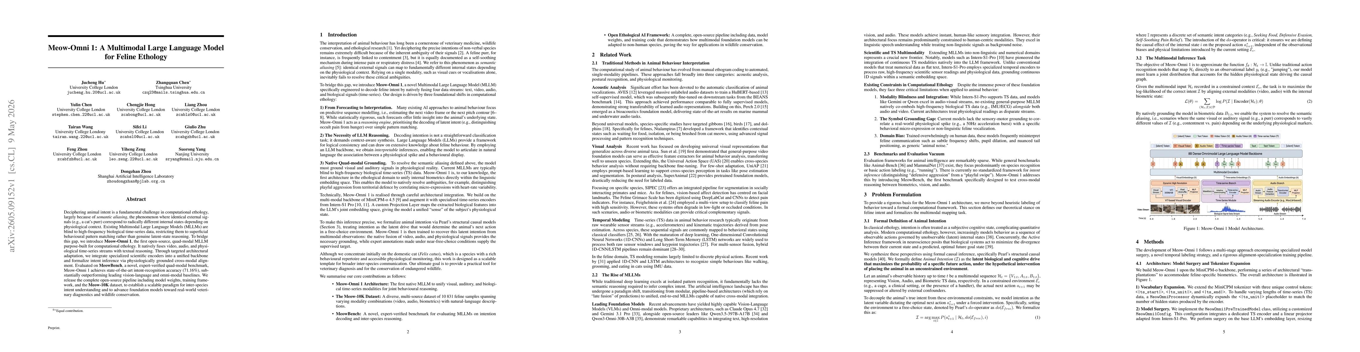 Thumbnail for Meow-Omni 1: A Multimodal Large Language Model for Feline Ethology