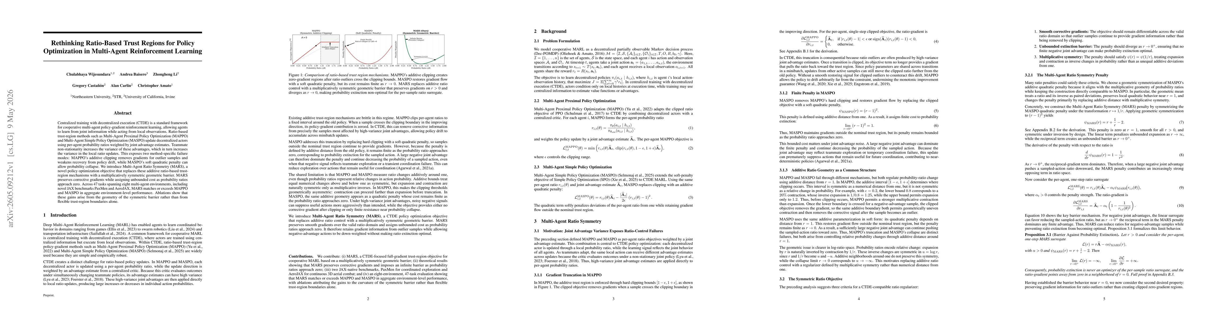 Thumbnail for Rethinking Ratio-Based Trust Regions for Policy Optimization in Multi-Agent Reinforcement Learning