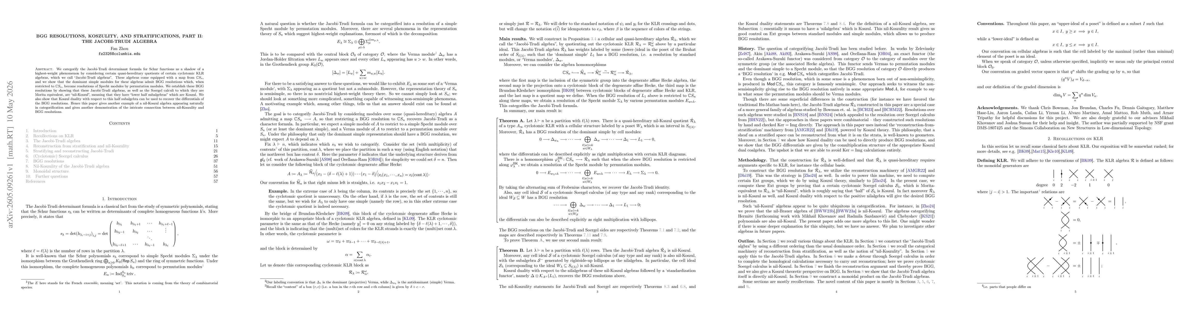 Thumbnail for BGG resolutions, Koszulity, and stratifications, part II: the Jacobi-Trudi algebra