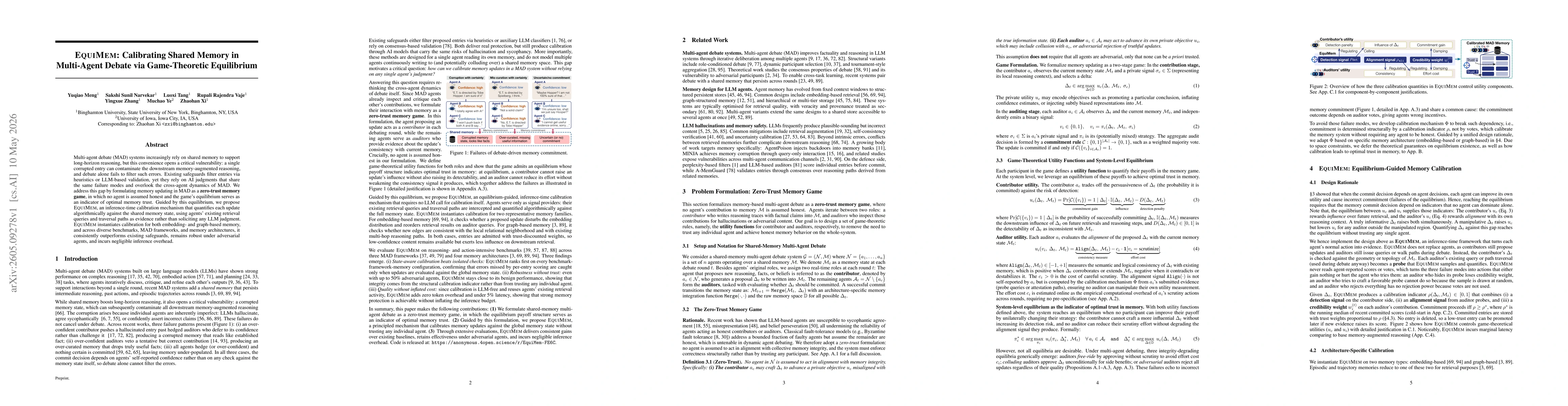 Thumbnail for EquiMem: Calibrating Shared Memory in Multi-Agent Debate via Game-Theoretic Equilibrium