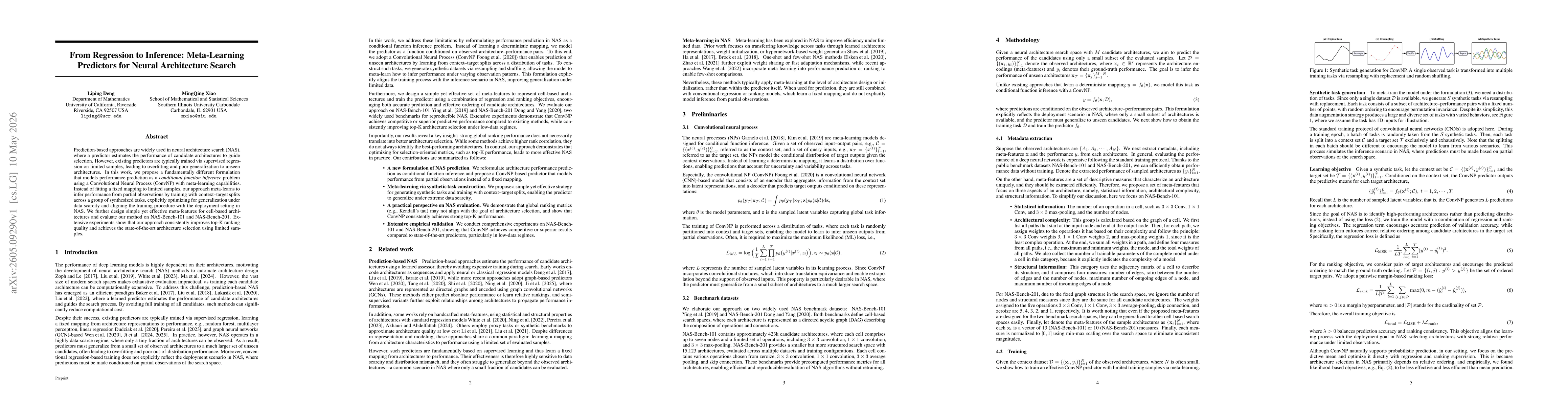Thumbnail for From Regression to Inference: Meta-Learning Predictors for Neural Architecture Search