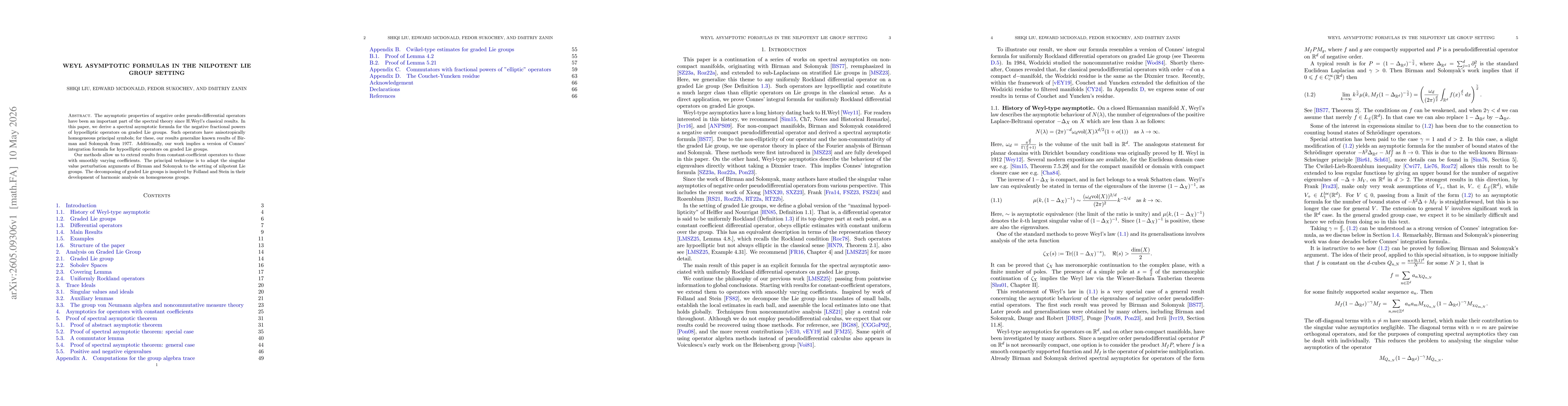 Thumbnail for Weyl asymptotic formulas in the nilpotent Lie group setting
