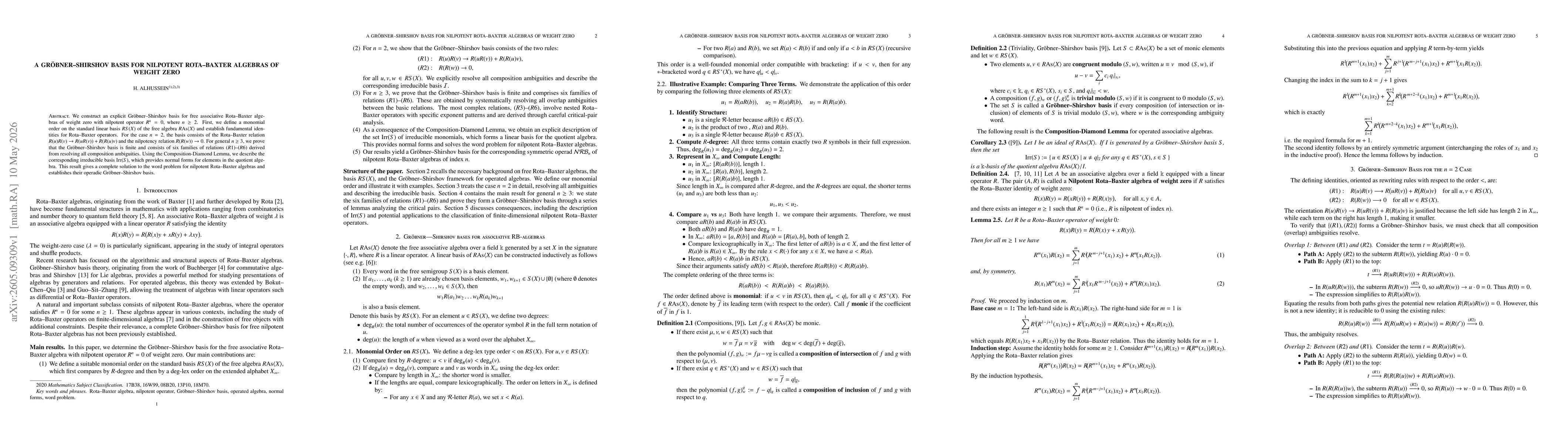 Thumbnail for A Gröbner--Shirshov Basis for Nilpotent Rota--Baxter Algebras of Weight Zero